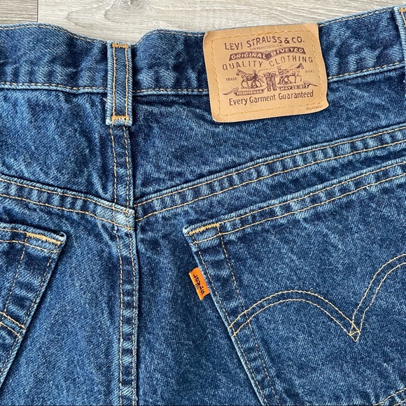 Levi’s Vintage 1990’s Orange Tab 619 Cut Off Denim Shorts - Picture 3 of 6